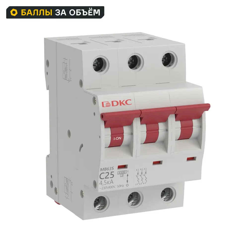 Автоматический выключатель DKC Yon 3P C25 А 4.5 кА STLM-2210791