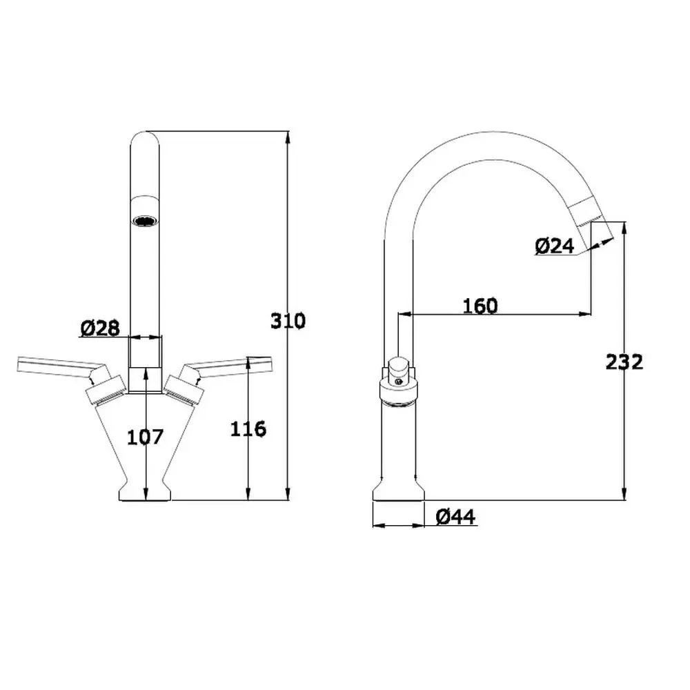 Смеситель для кухни Esko K3, цвет хром STLM-2098322 - Вид №7