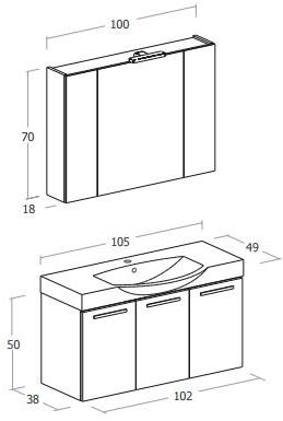 LEGNOBAGNO Тумба под умывальник из дерева подвесная с дверцами Urban sun-id-1359356 - Вид №2