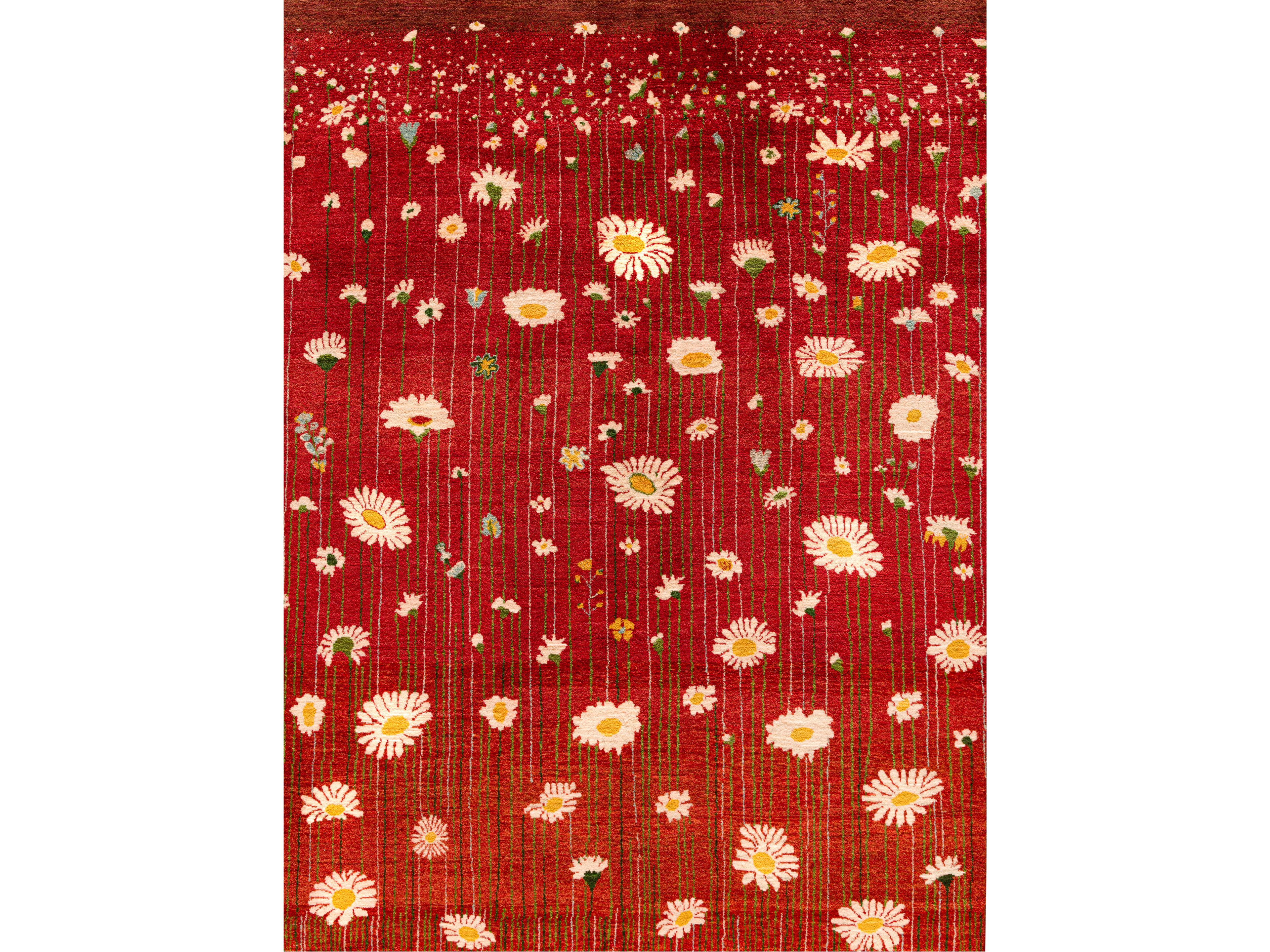 Прямоугольный шерстяной цветочный ковер Zollanvari Flower Meadow ARCH-00056028 - Вид №1