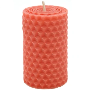 Свеча вощинная цилиндр розовая 4x6.5 см