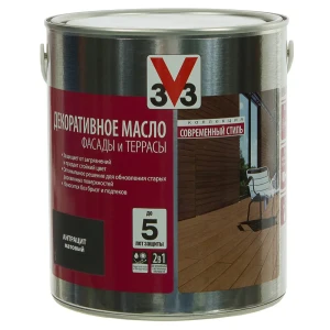 Масло для террас V33 цвет антрацит 2.5 л