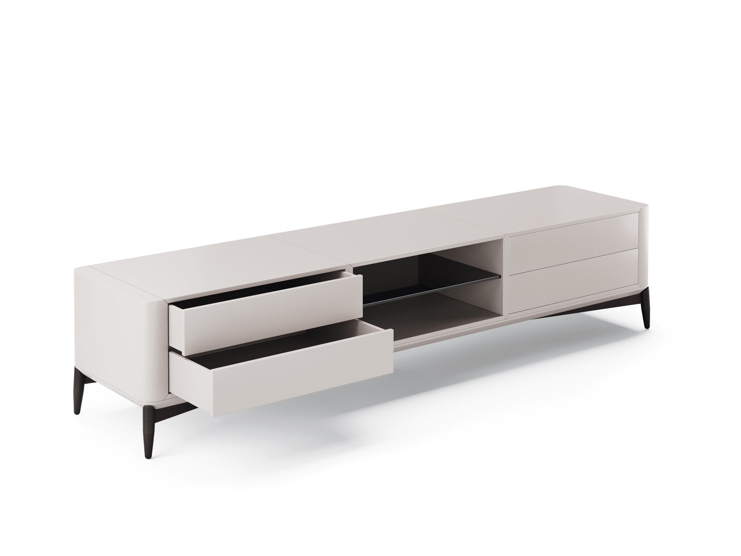 Низкий деревянный шкаф для телевизора с ящиками PRADDY Natur ARCH-00073772 - Вид №2