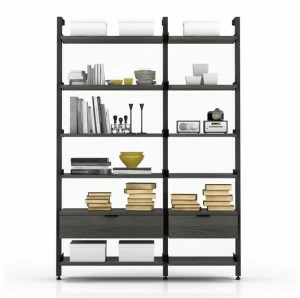 Huppé Модульный книжный шкаф из алюминия с ящиками Gravity Config #3