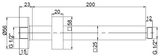 Paini - 50CR744T720BI кронштейн для верхнего душа  - Вид №1