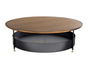 Деревянный журнальный столик с отсеком для хранения