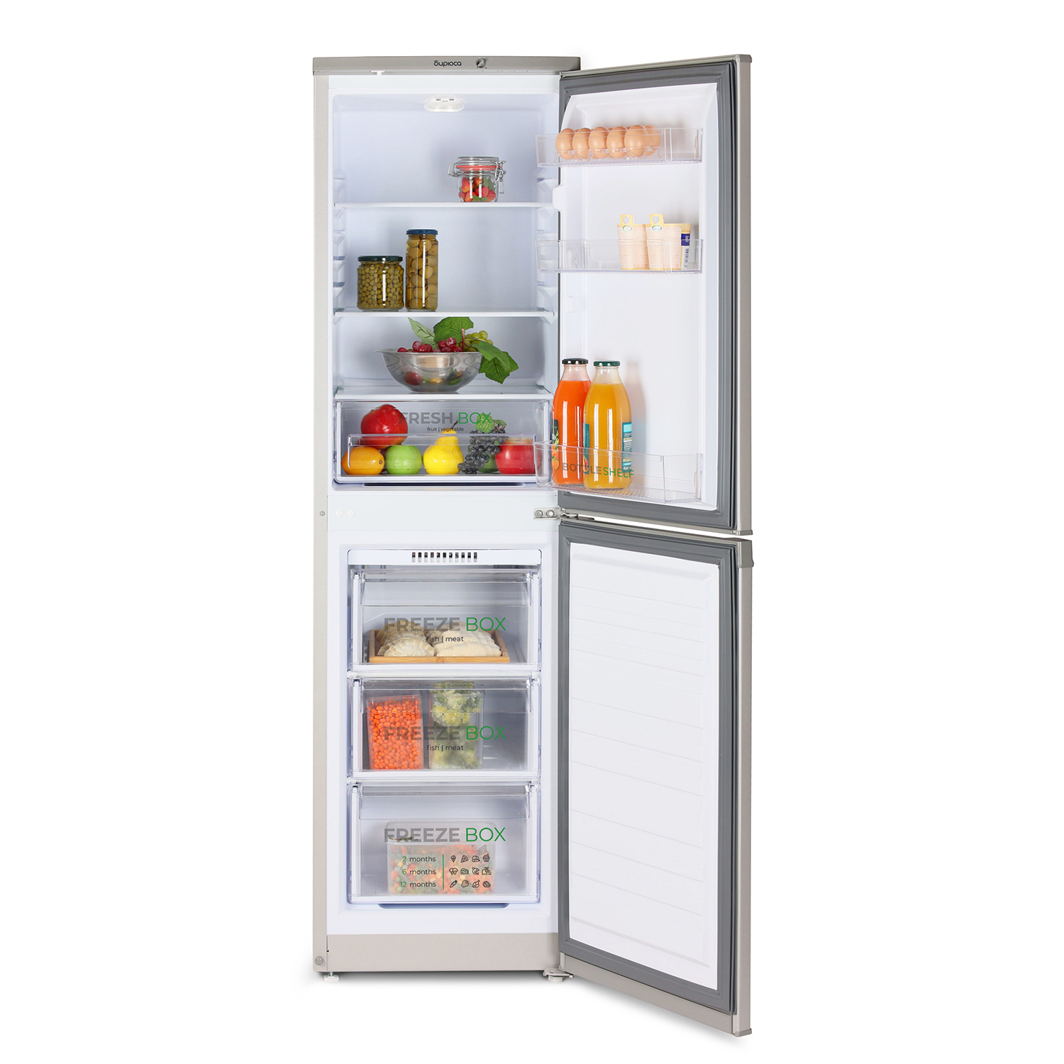 9283700 Холодильник с морозильником   Бирюса M420 серый STDN-0063860 - Вид №2