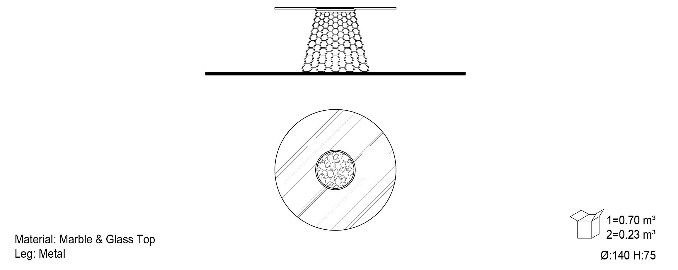 Круглый стеклянный стол Mobi CONE ARCH-00055553 - Вид №5
