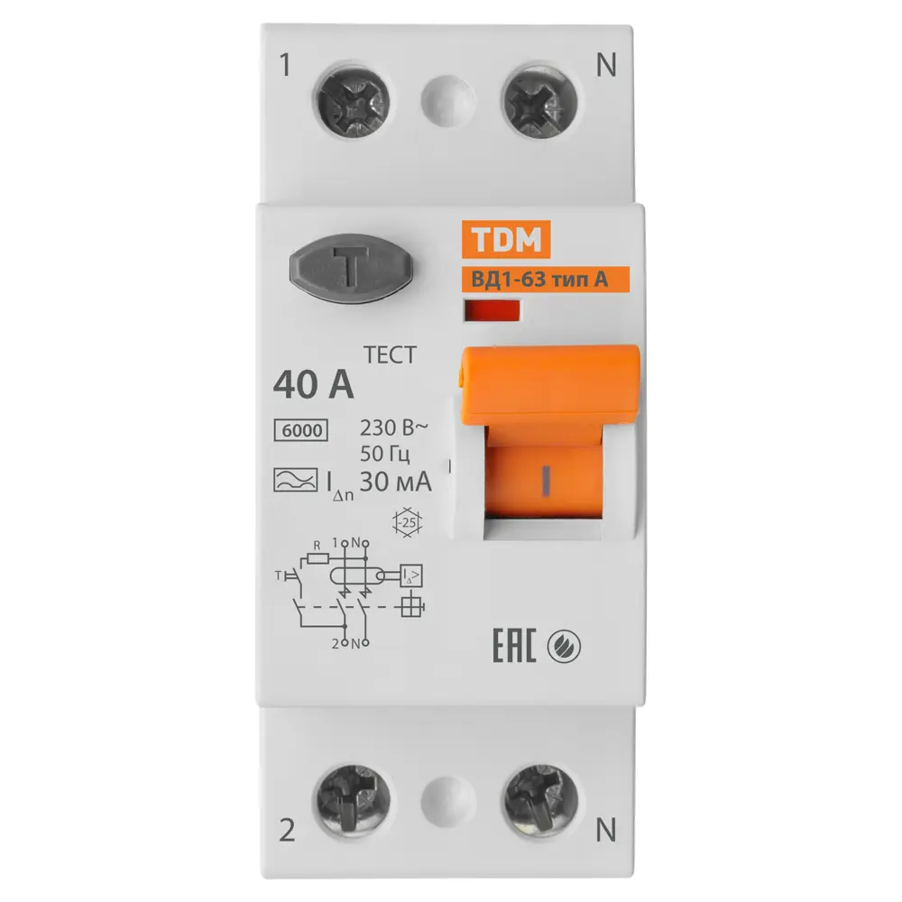 УЗО TDM Electric ВД1-63 — защита от поражения током и возгораний 89347150 STLM-1119603 - Вид №1