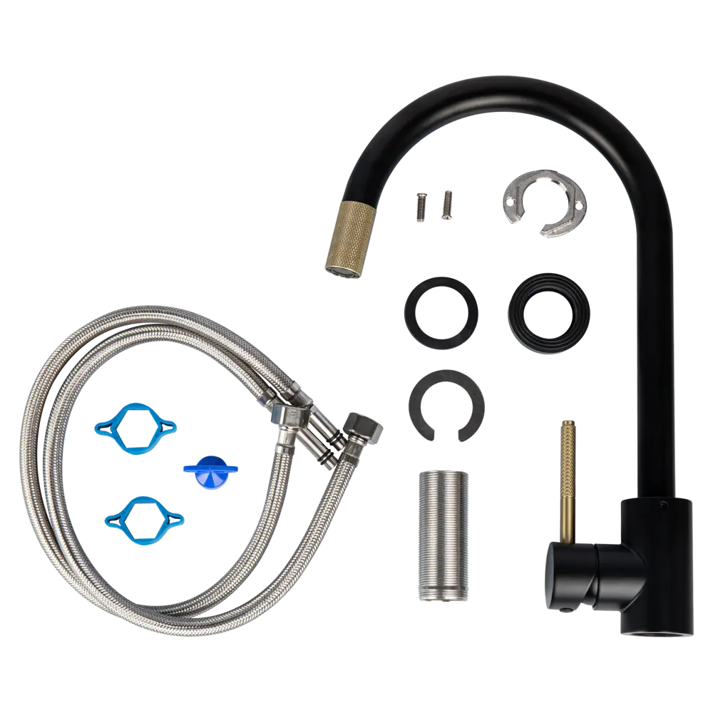 Смеситель для кухни Konsensa общая высота 37.3 см цвет черно-золотой STLM-2138068 - Вид №3
