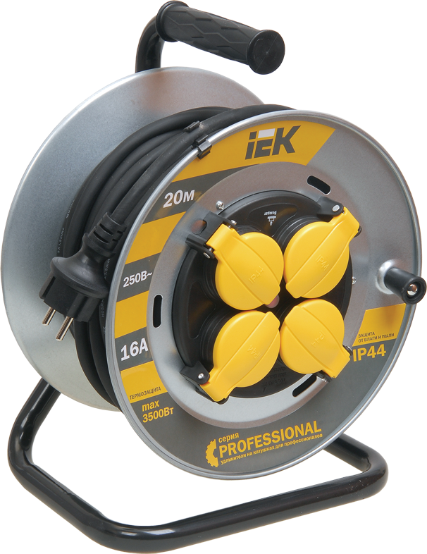 WKP16-16-04-20-44 Катушка ук20 на мет с т/з 4 места 2р+pе/20м кг 3х1,5мм2 ip44 "professional" ITK Santreyd 