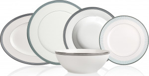 10657473 Noritake Сервиз столовый Noritake "Богарт платиновый" на 6 персон, 20 предметов Фарфор костяной