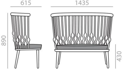 Andreu World Диван из бука Nub Bc1441 - Вид №3