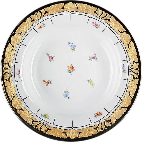 81391 Meissen Тарелка суповая 25см "Форма - Икс" (россыпь цветов) Фарфор 