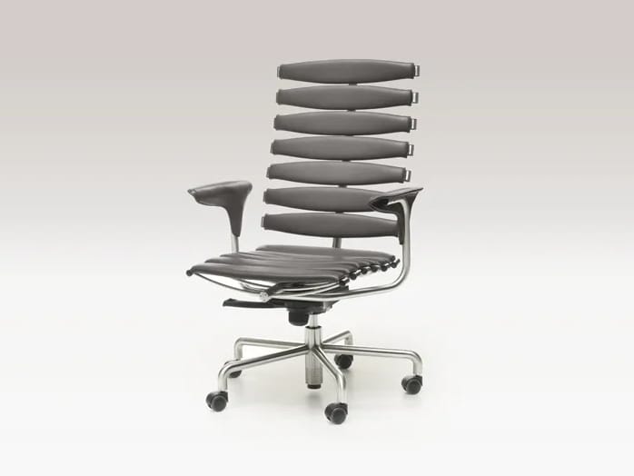 Кожаный офисный стул с колесами и подлокотниками 5 спиц de Sede DS-2100 SKELETON ARCH-00129702 - Вид №1