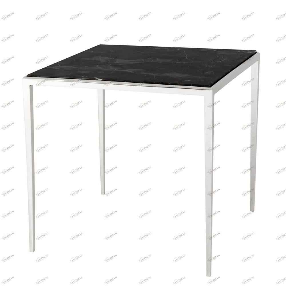 Приставной столик с мраморным топом коричневый 60 см Henley от Eichholtz EICHHOLTZ  242451 Черный 