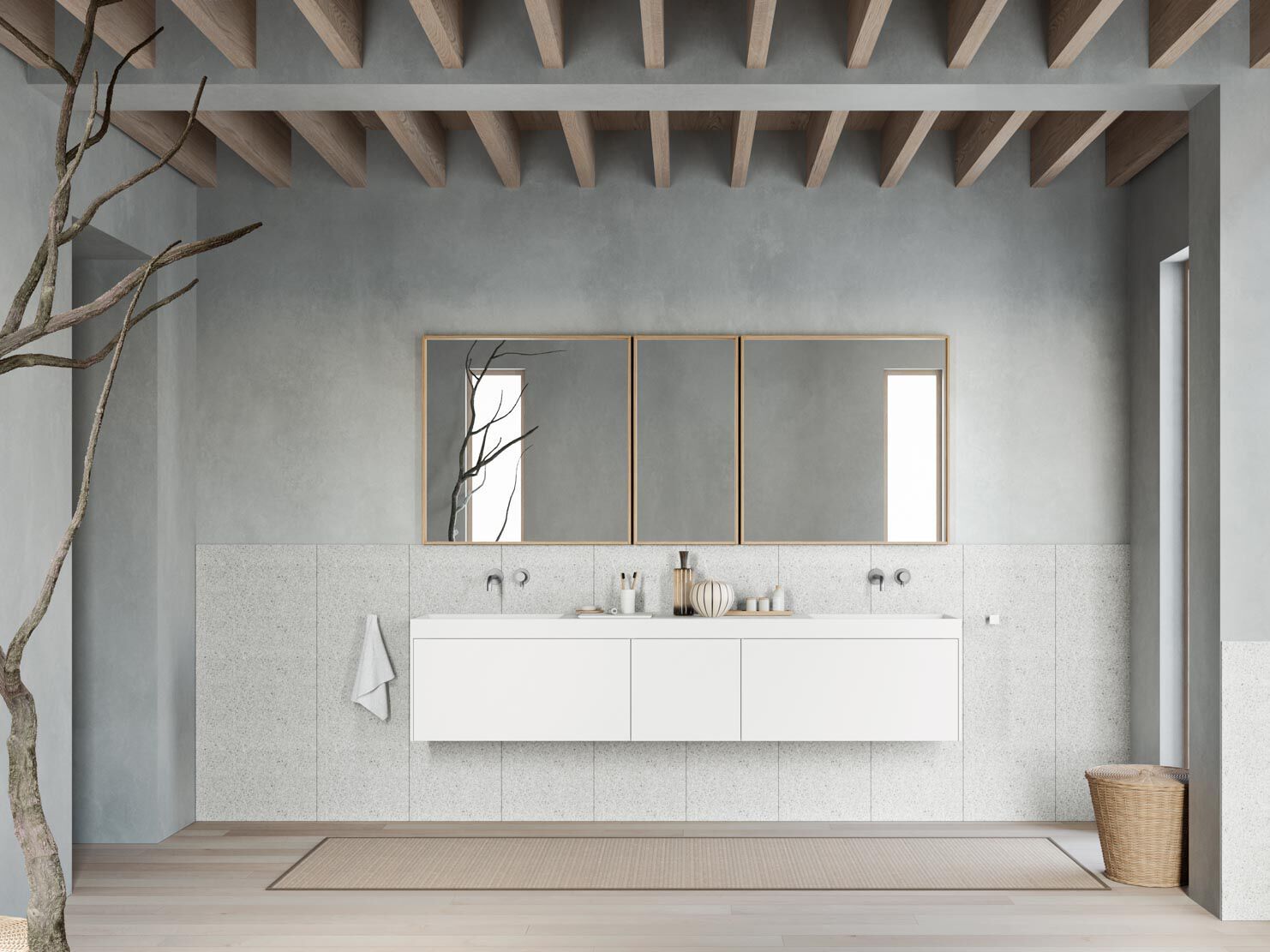 Шкаф для раковины Corian® со встроенной раковиной Rexa уникальный ARCH-00122113 - Вид №1