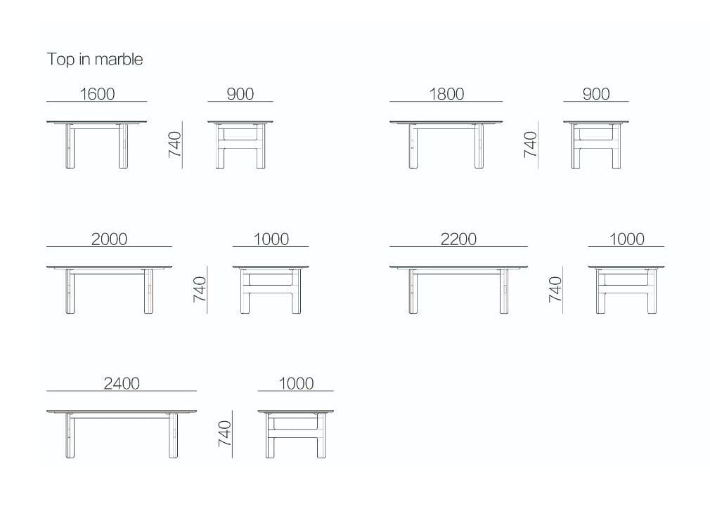 Мраморный прямоугольный обеденный стол HC28 maison Fugue ARCH-00040963 - Вид №1