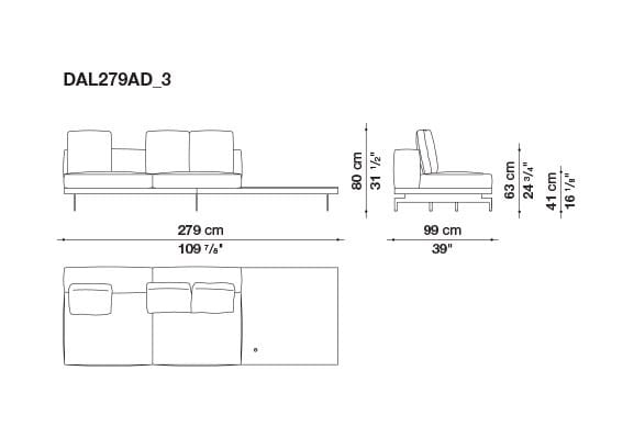3-местный тканевый диван с полуостровом B&B Italia док ARCH-00061121 - Вид №181