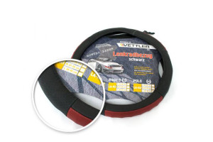 16284480 Оплетка на руль POLO L 39-40 см, натуральная кожа, Красный LLAH3red VETTLER