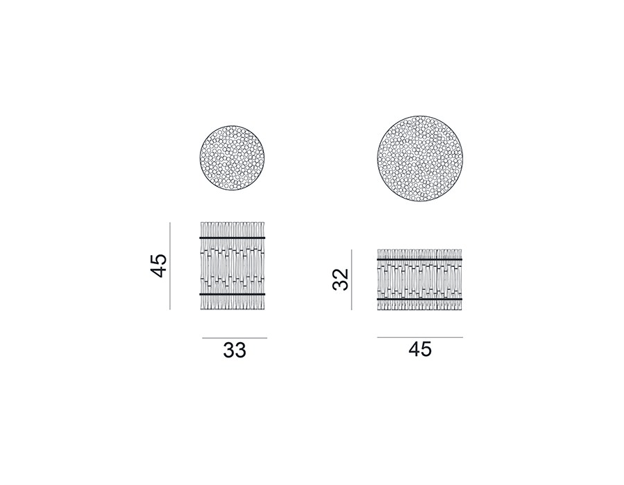 Gervasoni Низкий бамбуковый табурет Black sun-id-1480046 - Вид №2