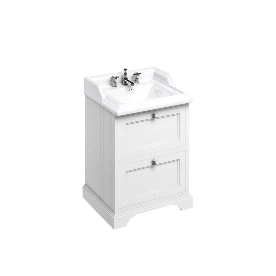 Burlington Отдельностоящий блок 65 с 2 ящиками и классической раковиной Classic Grey с 1 отверстием под смеситель Раковина FF9G_B15 1TH  - Вид №3