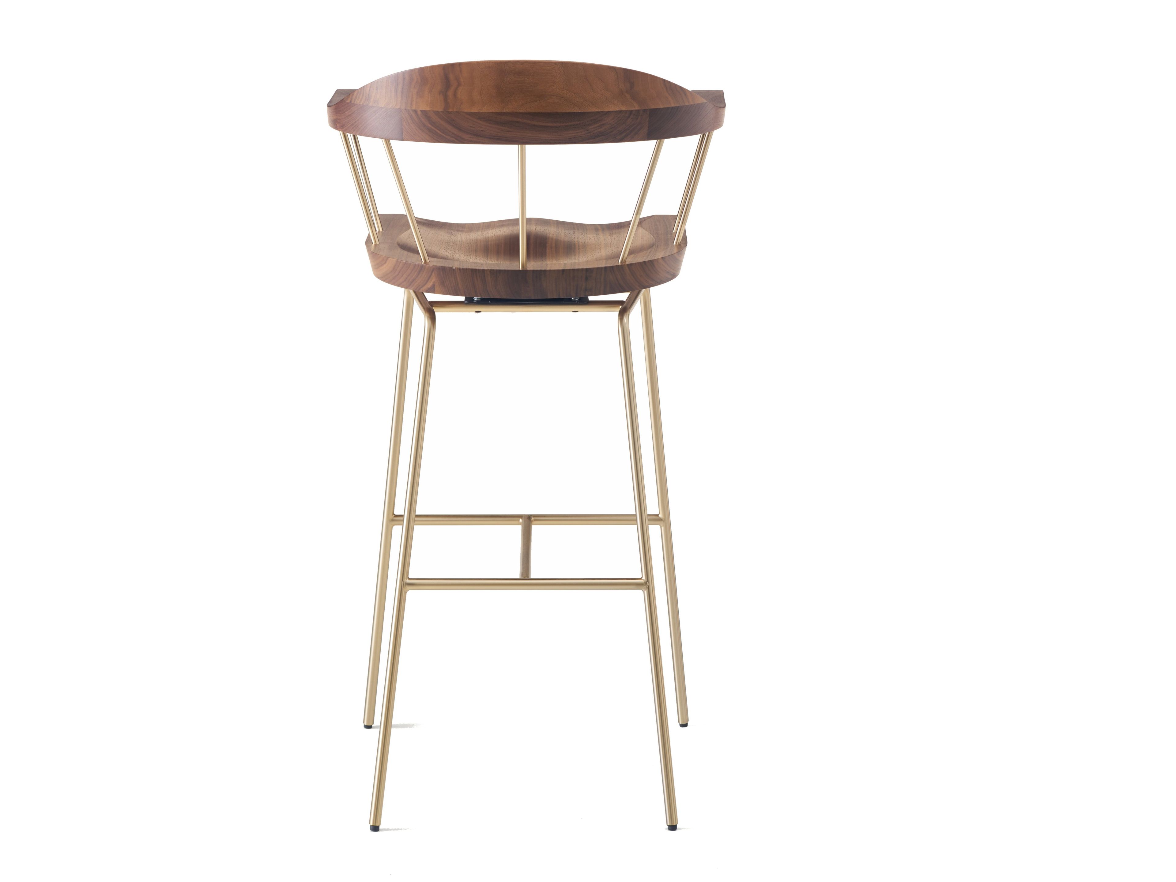 Высокий барный стул из стали и дерева с подлокотниками BassamFellows Spindle ARCH-00104076 - Вид №16
