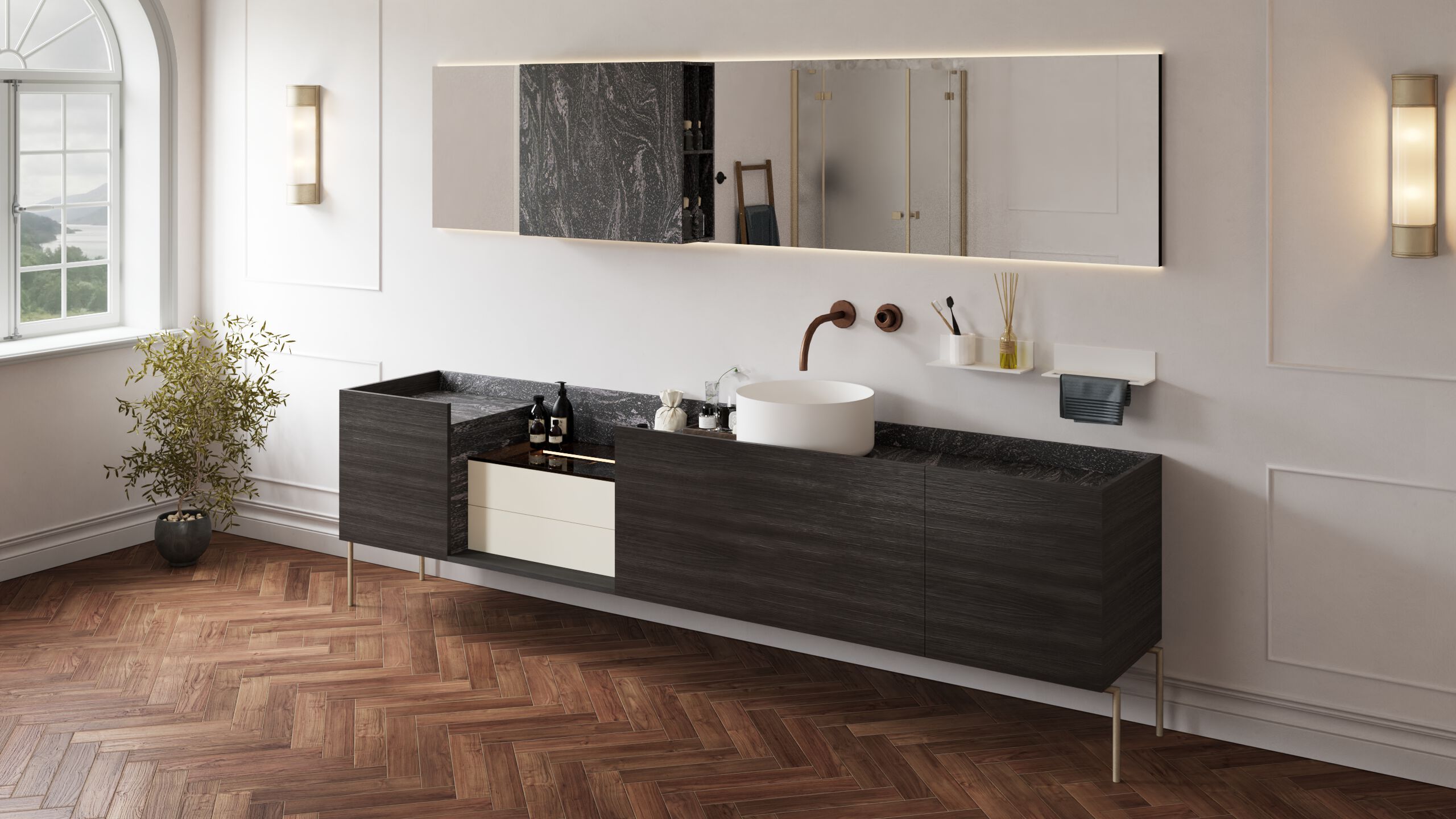 Подвесной умывальник с ящиками Acquapazza AMADIA ARCH-00065163 - Вид №2