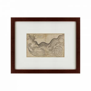 Картина: Drawing in the Saz style of a dragon amid foliage, Османская империя, 1540 КАРТИНЫ В КВАРТИРУ  135781 Разноцветный