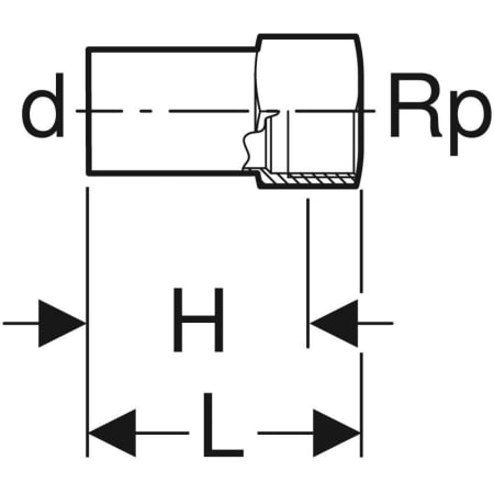 63560 Переходник Geberit Mapress из меди, с внутренней резьбой и гладким концевиком Geberit  - Вид №2