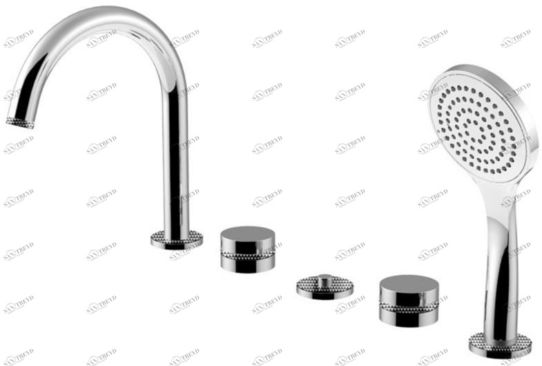 Rubinetteria Giulini Смеситель для ванны на 5 отверстий с ручным душем Deluxe - myring Fmr0160dl