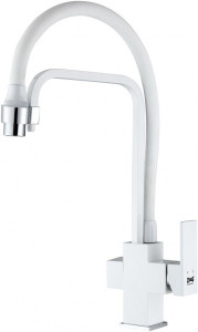 Смеситель ZorG Sanitary ZR 341-8 YF WHITE для кухонной мойки, белый