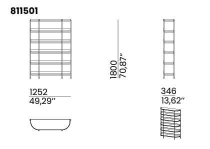 Металлический настенный книжный шкаф animovel Ньюпорт ARCH-00094269 - Вид №1