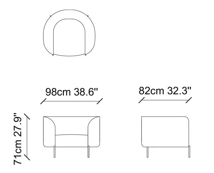 Тканевое кресло с подлокотниками NDESIGN Macaroon ARCH-00018240 - Вид №2