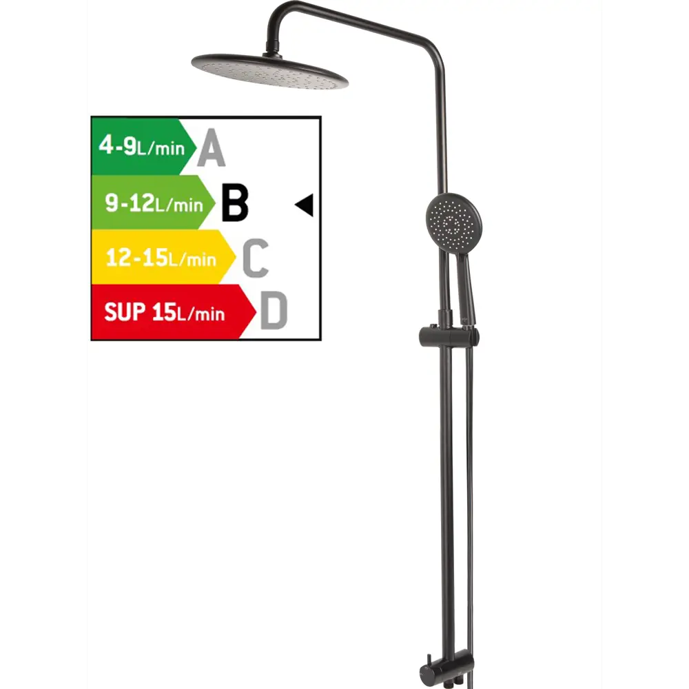 Душевая стойка Sensea Redondo 1 режим цвет чёрный STLM-2077551 - Вид №4