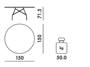 Круглый обеденный стол из керамогранита Kartell GLOSSY XXL ARCH-00076055 - Вид №13