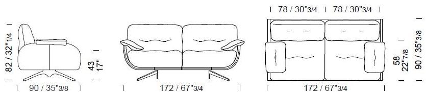 Borzalino Диван из ткани Ayton sun-id-1431476 - Вид №3