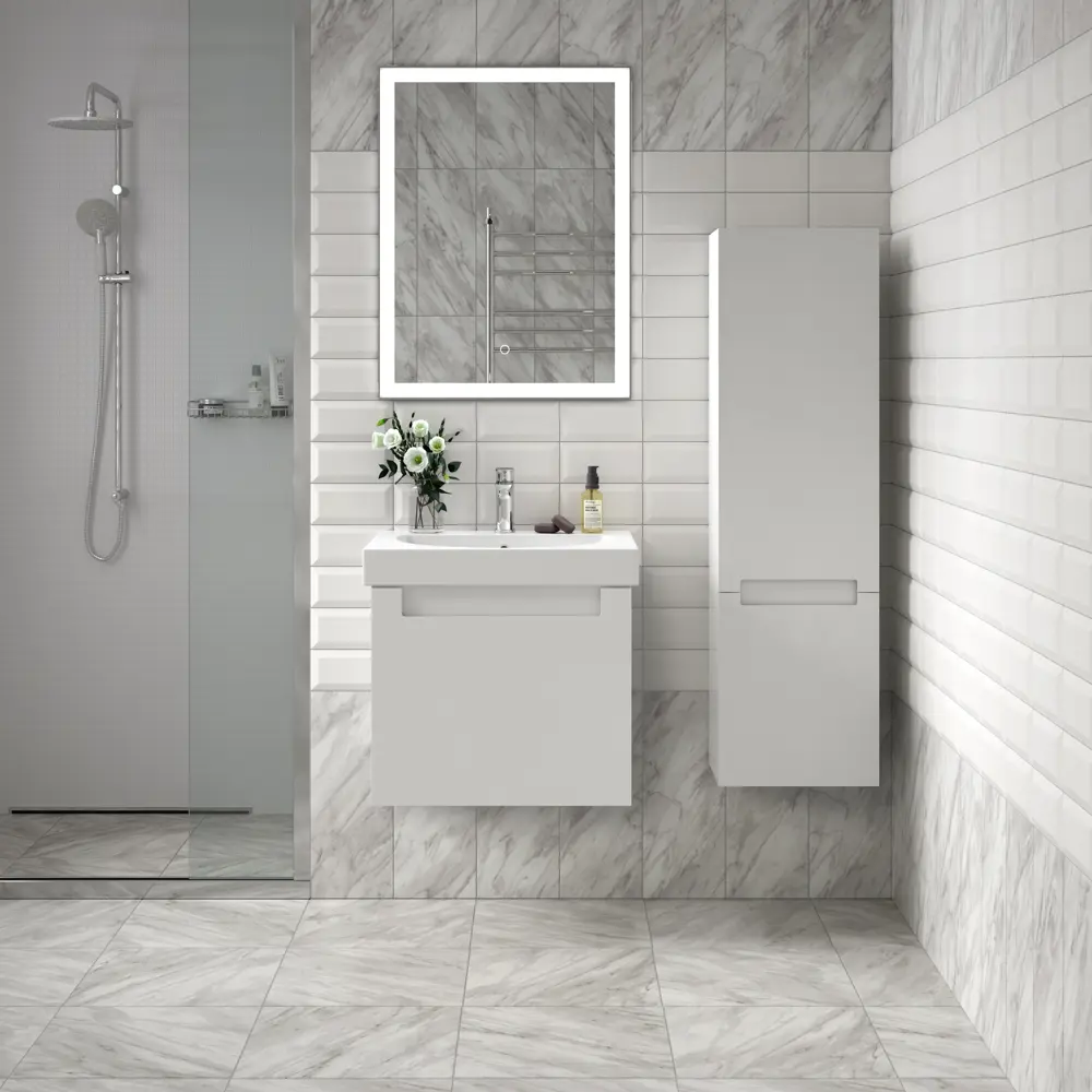 Зеркало универсальное Mi Plus с подсветкой 60x80 см цвет белый Santreyd STLM-2169990 - Вид №4
