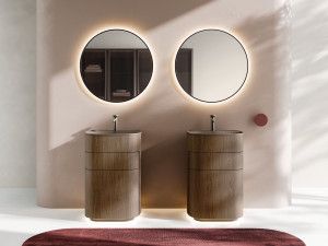 Шкаф для раковины HPL с держателем для полотенец с зеркалом