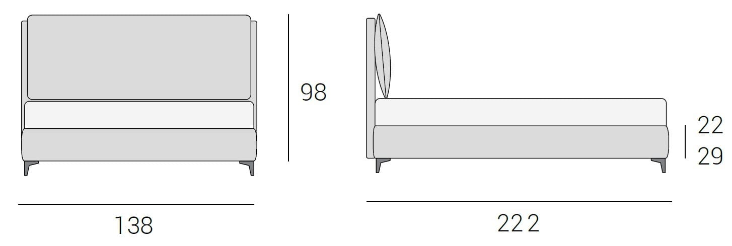 Односпальная кровать для хранения ткани с мягким изголовьем Altrenotti Soul Young ARCH-00086617 - Вид №4