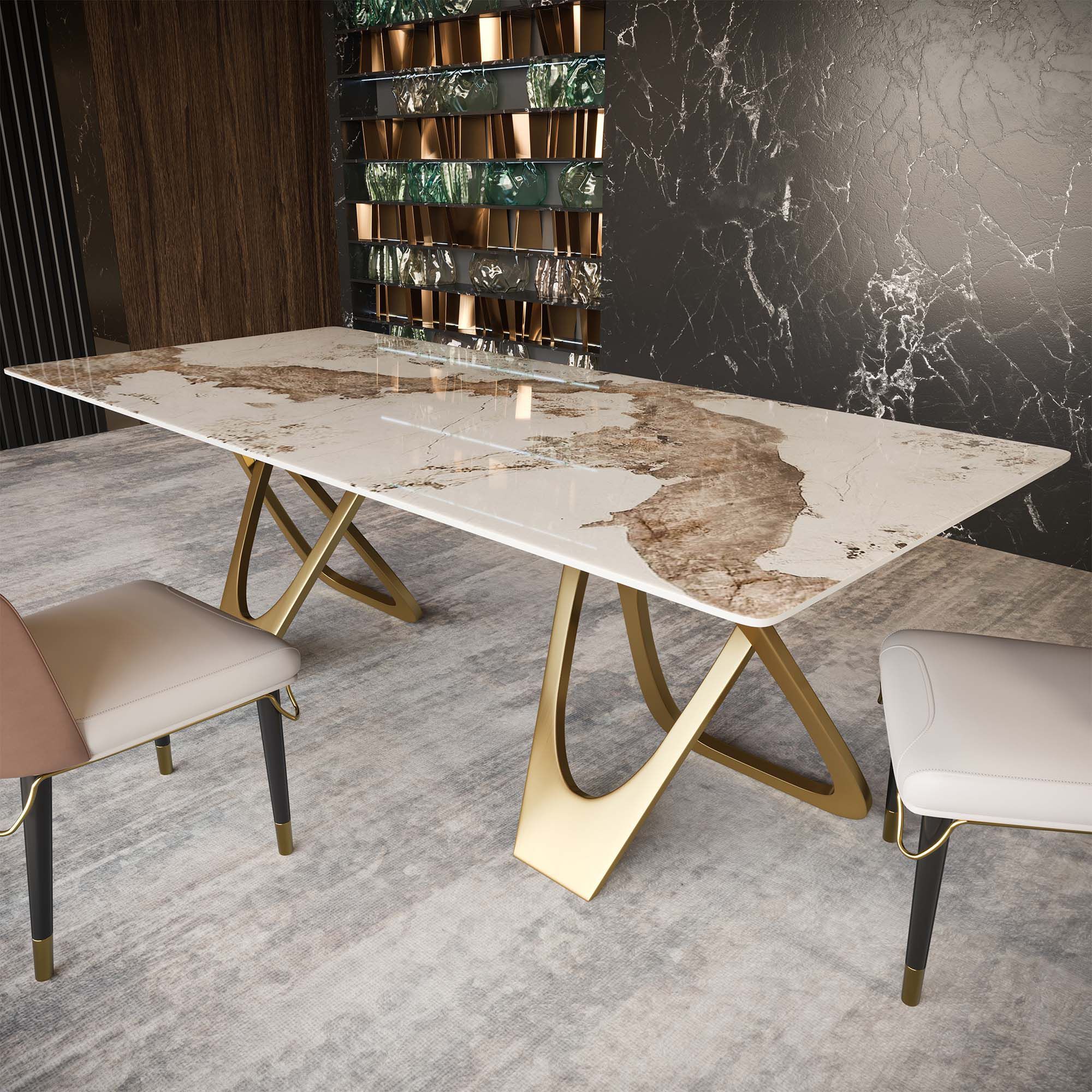 Прямоугольный стол из спеченного камня с металлическим основанием GIULIA GRILLO ABBRACCIO ARCH-00097894 - Вид №4