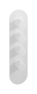 External part of thermostatic 3 ways, round plate, vertical, Vinile handle WE ARE IB eua312bonvn Matt White Aqua
