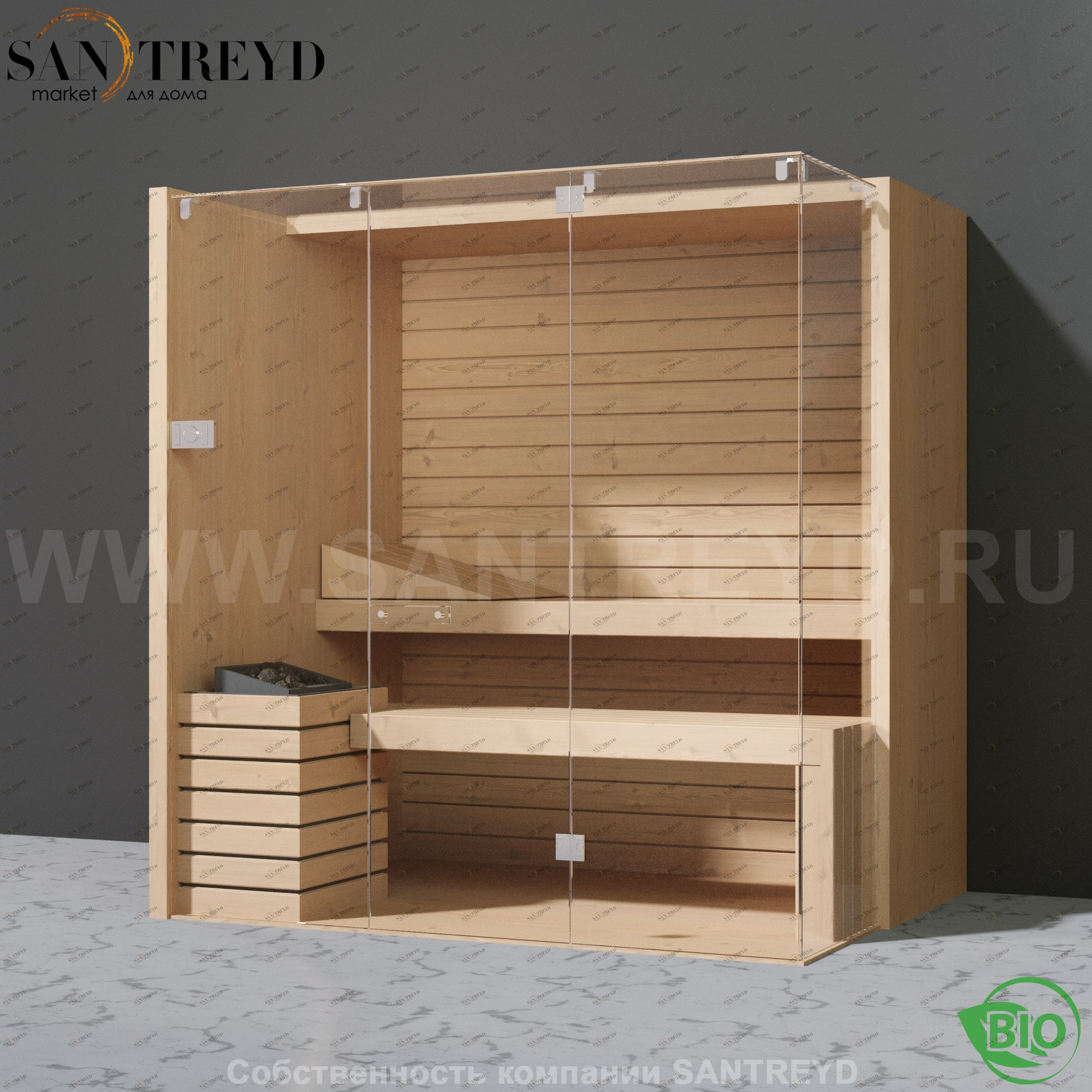 Effegibi SKY CORNER 60 BI55400021 Био-сауна. Мощность: 6 кВт макс. Размеры: длина 200 см, ширина 150 см. Отделка: канадский хемлок.