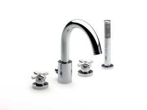 Хромированная латунь 4 отверстия утопленный смеситель для ванны