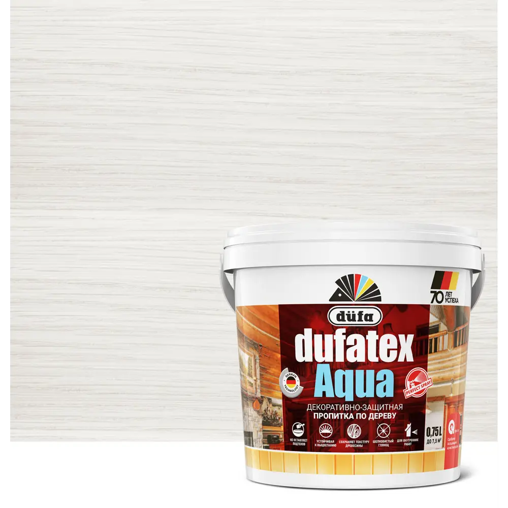 Dufa Aqua Wood Protection - Пропитка для дерева с шелковистым блеском 0.75 л 12352249 STLM-0001931
