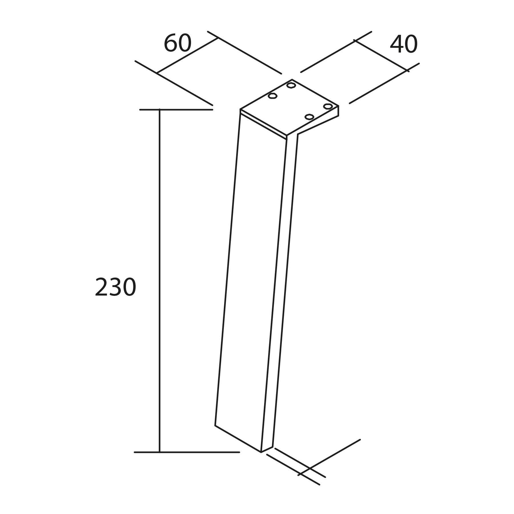 84135 SALGAR Комплект из 2 ножек KLIM WHITE Высота 230 мм  - Вид №1