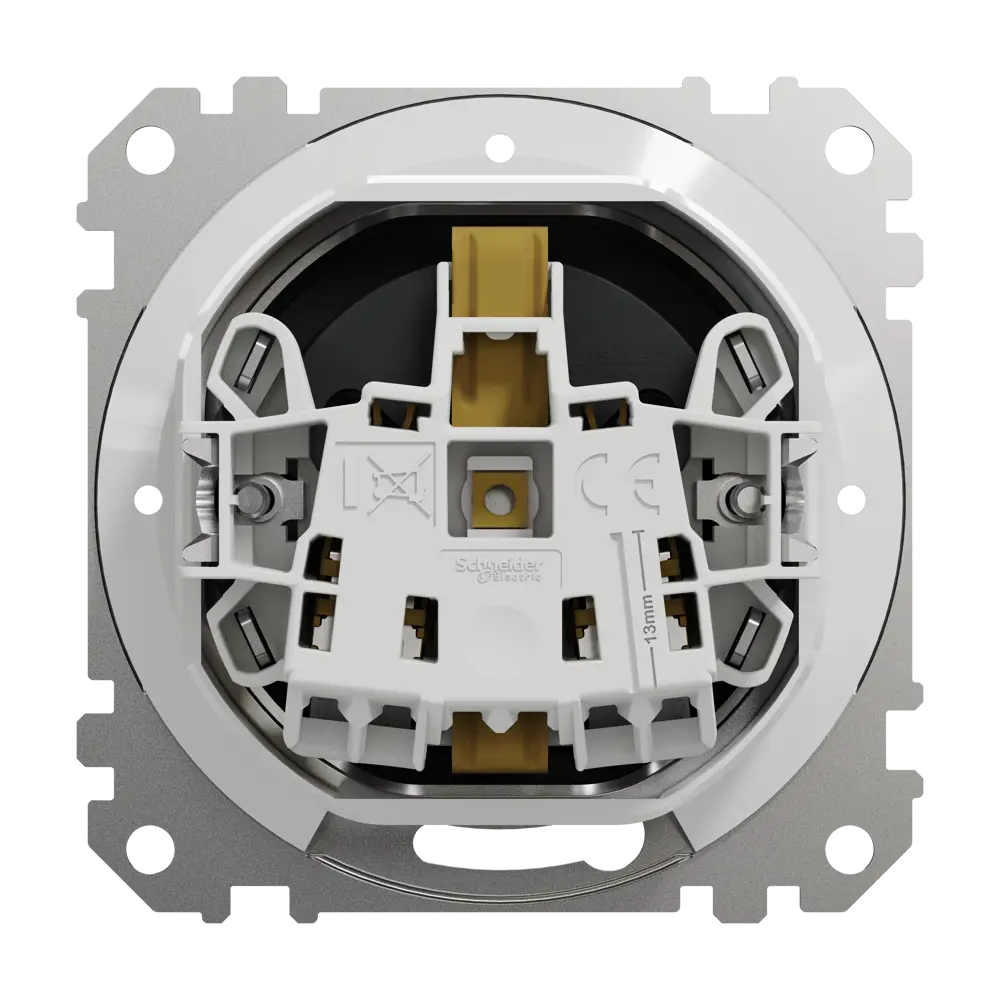 Розетка встраиваемая влагозащищенная Systeme Electric Sedna Design  с крышкой IP44, цвет антрацит STLM-2045941 - Вид №2