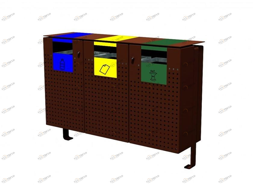 Euroform W Урна металлическая с пепельницей для раздельного сбора мусора  293 