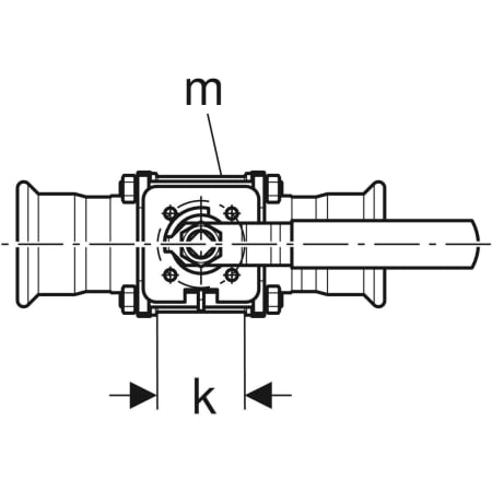 GEBERIT 92100 Шаровой кран Geberit Mapress из нержавеющей стали с рукояткой, с двумя пресс-соединениями  - Вид №3