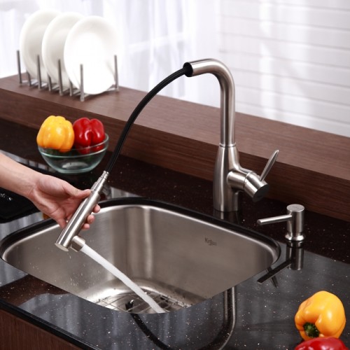 KBU11-KPF2140-KSD30SN Накладная раковина на столешницу  прямоугольная Krausru  - Вид №5